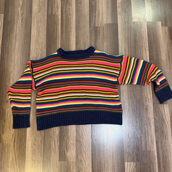 Colorful Cropped Striped Y2K aesthetic Sweater Forever 21 S - Picture 2 of 10